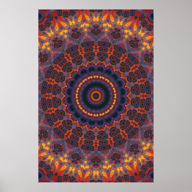 Poster Trippy: Trabalho de arte radial psicodélico (Frente)