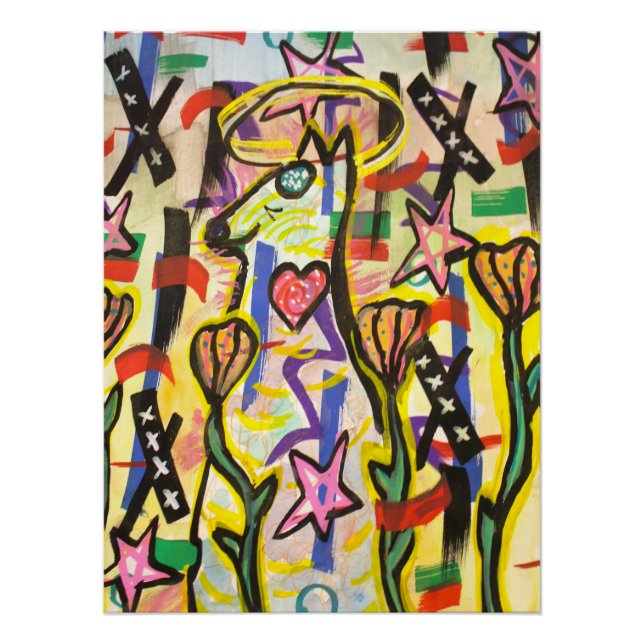 Póster Trippy Whimsical Spiritual Dog Poster| Luke Angel (Frente)