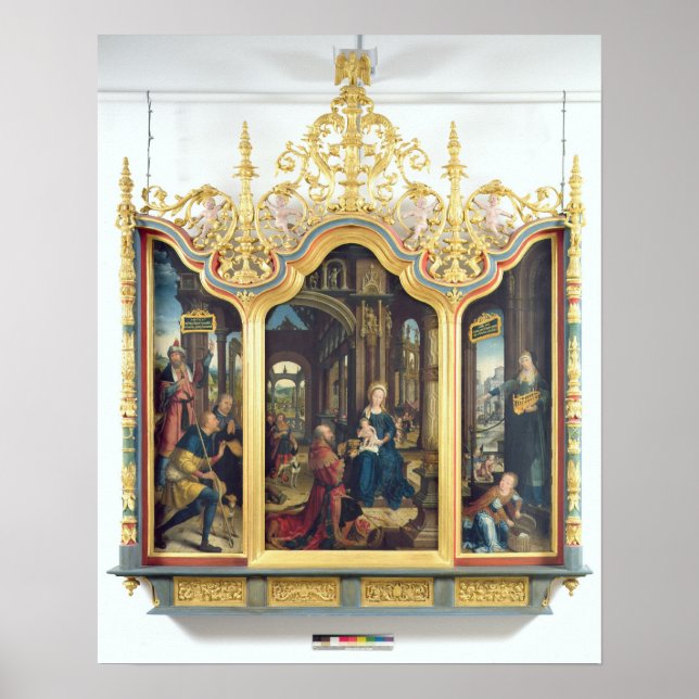 Póster Triptych da Adoração do Cristo (Frente)