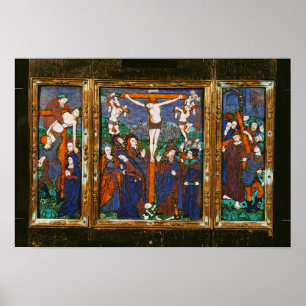Póster Triptych que descreve a crucificação, Limousin