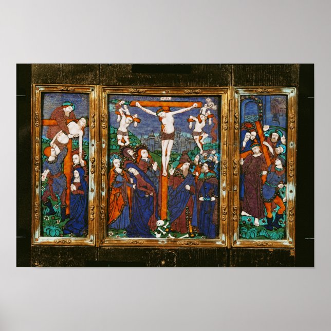 Póster Triptych representando o Crucifixion, Limousin (Frente)