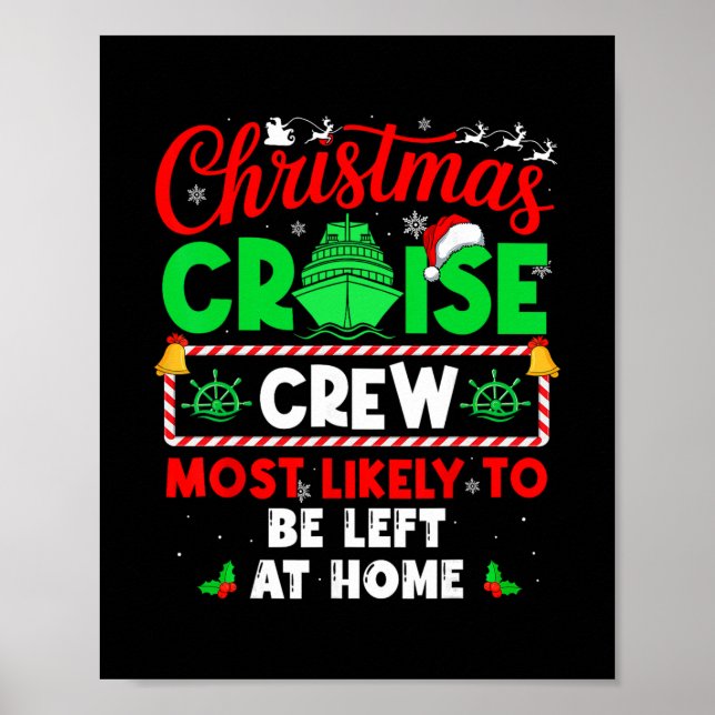 Poster Tripulação de Cruzeiro de Natal com Maior Probabil (Frente)