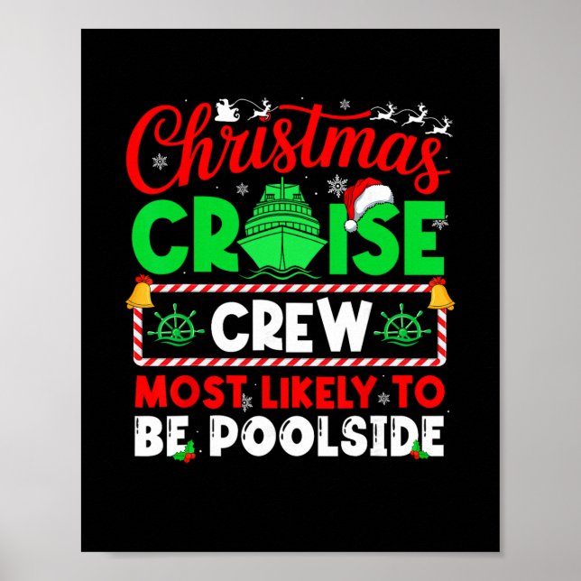 Poster Tripulação de Cruzeiro de Natal Mais Propensa a Es (Frente)
