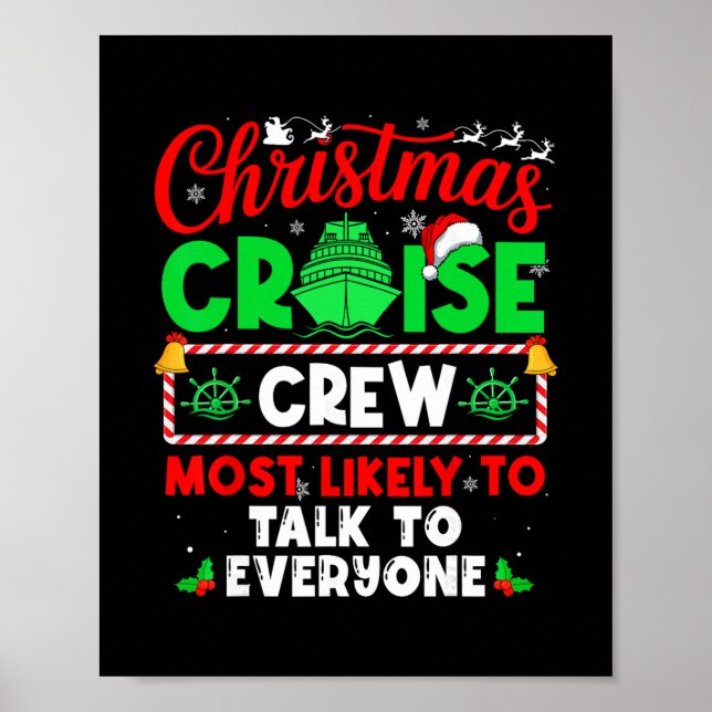 Poster Tripulação de Cruzeiro de Natal Mais Propensa a Fa (Frente)