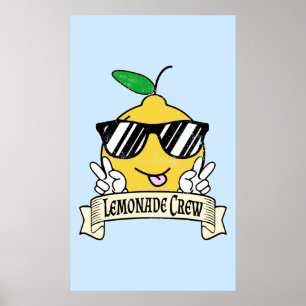 Poster Tripulação de Limonada - Mão de Paz de Kawaii e