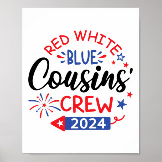 Poster Tripulação De Primo Azul E Branco 4 De Julho
