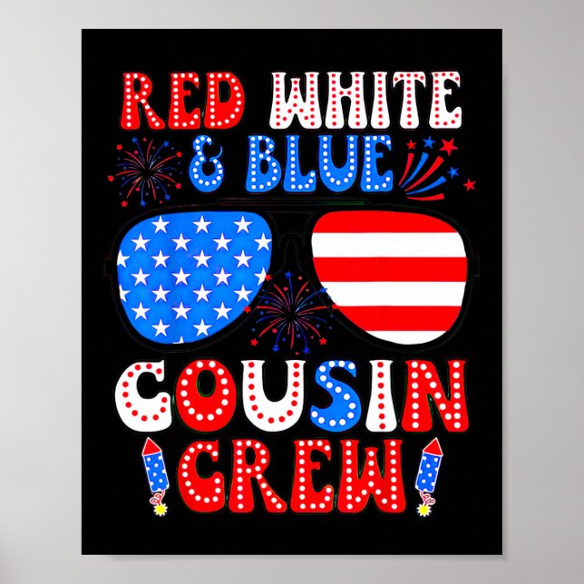 Poster Tripulação De Primo Vermelho Branco E Azul 4 De Ju (Frente)