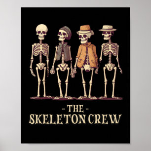 Poster Tripulação do Esqueleto do Halloween dos Homens En