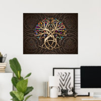 Triquetra Tree of life Folhas coloridas