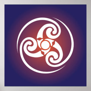 Poster Triskele, espiral tripla, símbolo Triskelion Celt