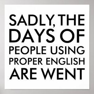 Póster Triste pessoas que usam a soletração inglesa