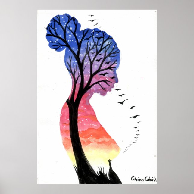 Poster Tristeza ou sensação de azul (Frente)