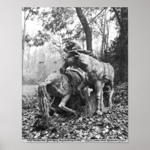 Póster Tritons que preparam dois cavalos do sol dentro