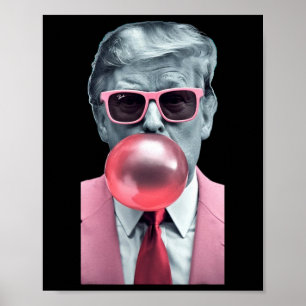 Poster Triturador rosa engraçado Gum Yum Tee