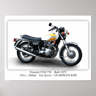 Poster Triumph Trident T160 750 Moto - A3