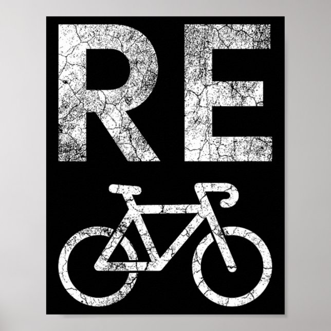 Poster Trocadilho de Bicicleta do Reciclar do Dia da Terr (Frente)