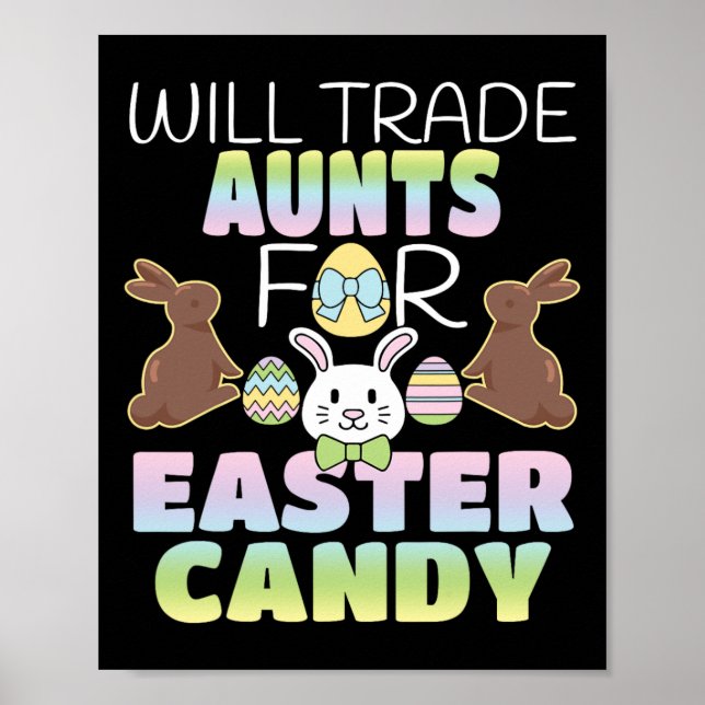 Poster Trocará Totas Para Páscoas Doces Cute Kids (Frente)