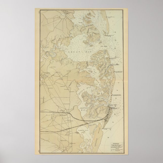 Póster Troço costeiro Tuckerton para Mapa do Gráfico de P (Frente)