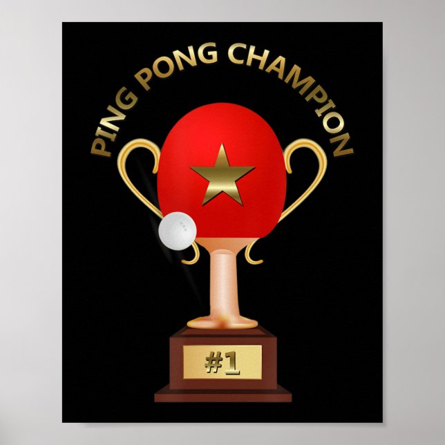 Poster Troféu de campeão de pinos de Tênis mesa (Frente)