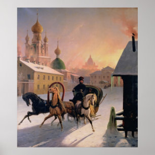 Póster Troika on the Street in St. Petersburg, 1850s