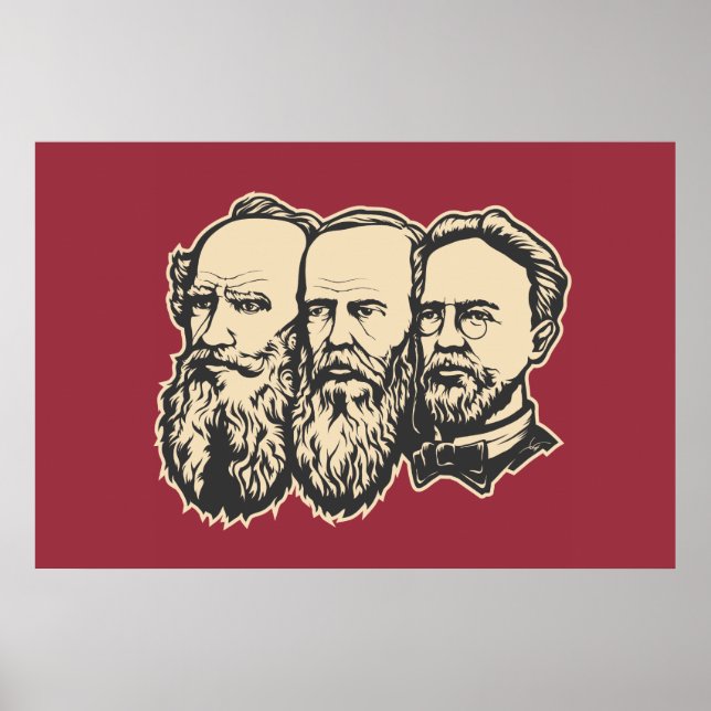 Póster Troika russa: Tolstoy, Dostoevsky, Chekhov (Frente)