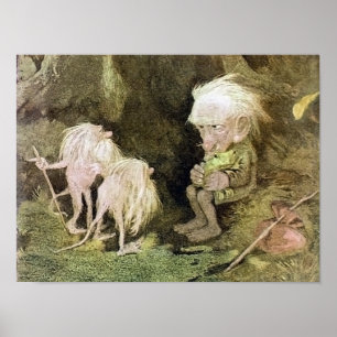 Poster Troll com seu sapo do animal de estimação