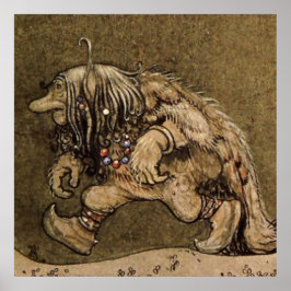Poster "Troll da Fazenda" pelo artista sueco John Bauer