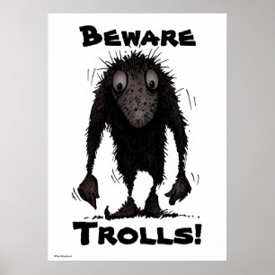 Póster Troll engraçado do monstro