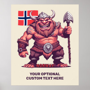 Poster Troll Norueguês de Texto Personalizado