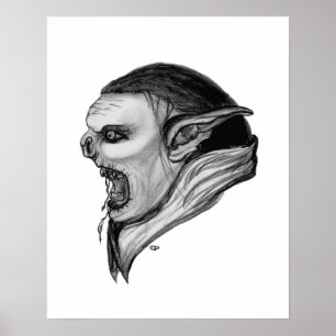 Póster Troll preto e branco