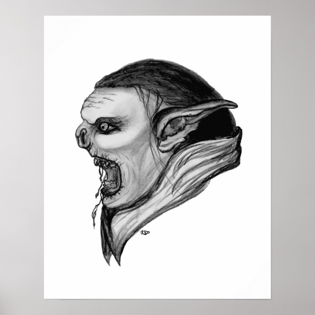 Póster Troll preto e branco (Frente)