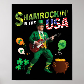 Poster Trombeta Tocando Guitarra Shamrockin Nos EUA Dia D