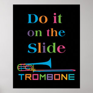 Poster Trombone engraçado - faça-o na corrediça