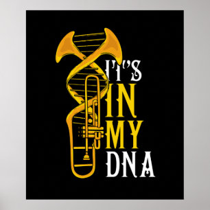 Poster Trombone Gift Men Jazz Music Marching Banda