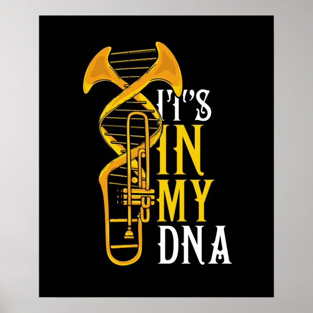 Poster Trombone Gift Men Jazz Music Marching Banda (Frente)