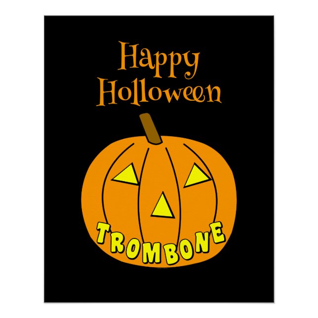 Póster Trombone Halloween Pumpkin Black (Frente)