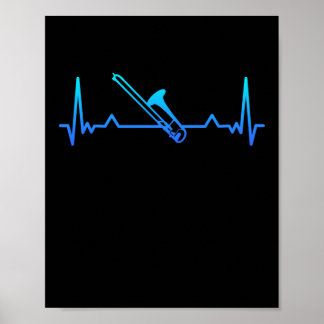 Poster Trombone Music Heartbeat Engraçado Mamãe Presente