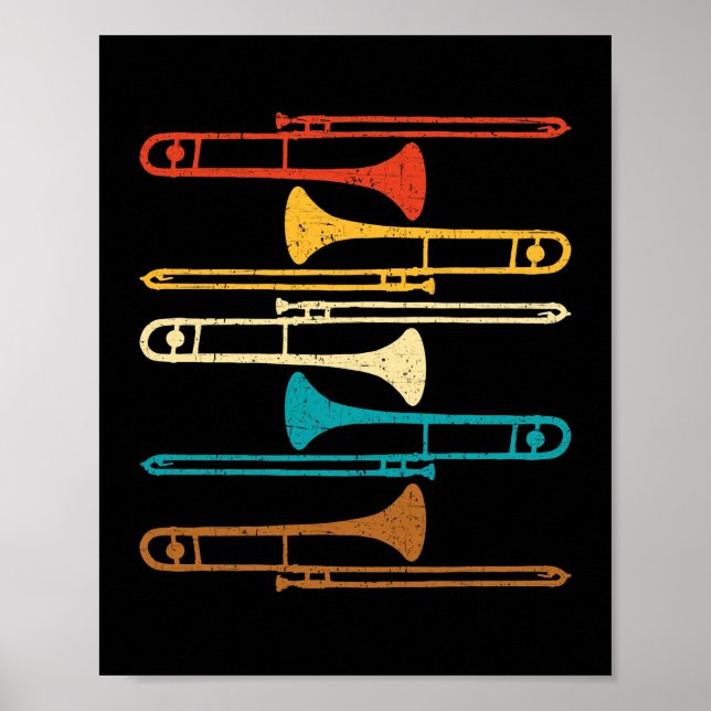 Poster Trombone retrô - Jazz (Frente)