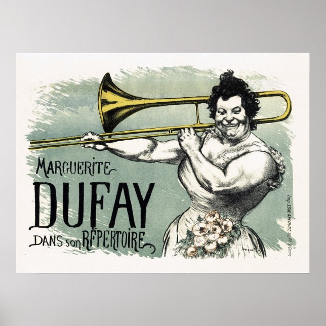 Póster Trombone Vintage Marguerite Dufay (Frente)
