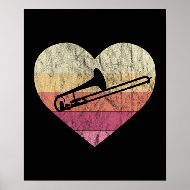Poster Trombonista Adora Jogar Trombone (Frente)