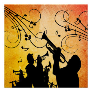 Póster Trompet Section Burnt Orange Music Design