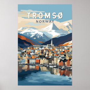 Poster Tromso Norway Viagem Art Vintage