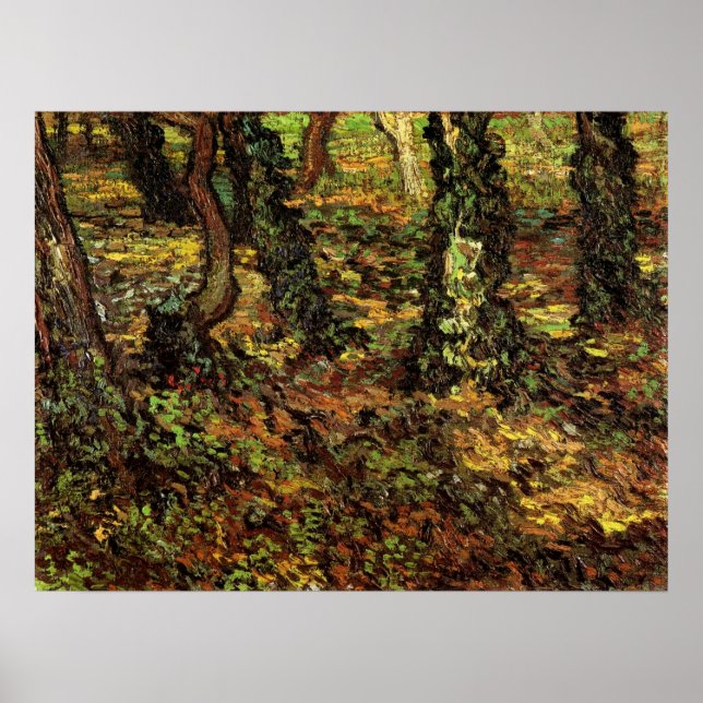 Póster Troncos de Árvores com Hera por Vincent van Gogh (Frente)