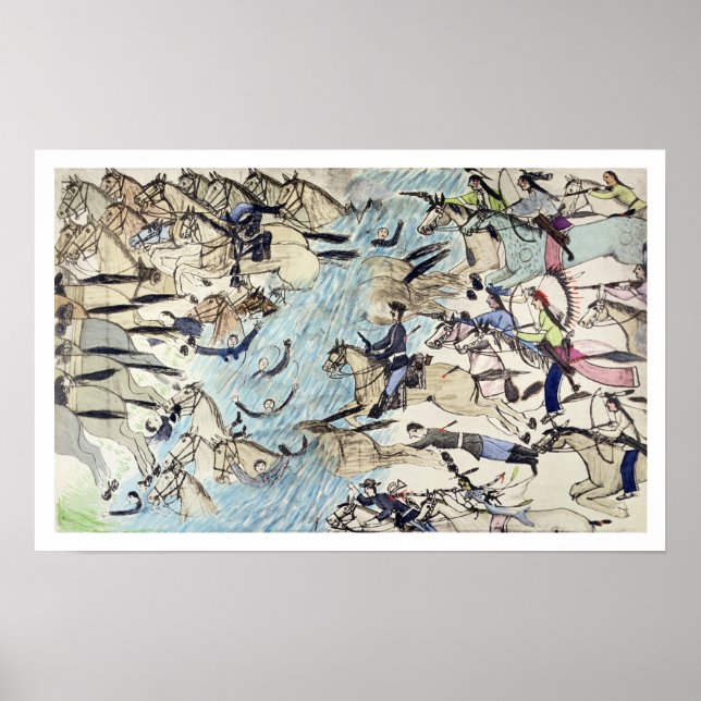 Poster Tropas a atravessar o rio (tinta em Papanicolau) (Frente)