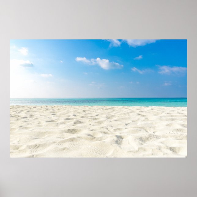 Poster Tropical Beach Sea Sand Sky & Summer Day (Frente)