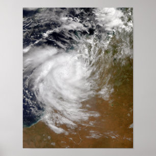 Póster Tropical Cyclone Magda coming ashore in Austral
