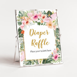 Poster Tropical Floral Aloha Fralda Raffle