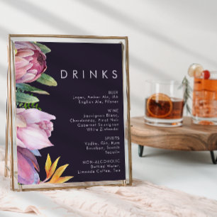 Poster Tropical Floral Colorida   Bebidas Casquilhosas Ro