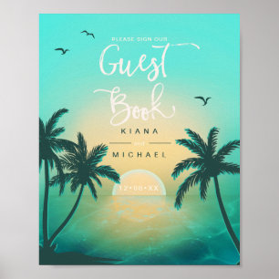 Poster Tropical Isle Sunrise, Teal do Livro Guest ID581