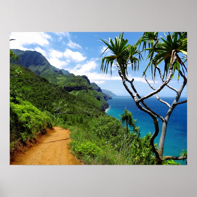 Póster Tropical Kauai Nepali Costa Havaí (Frente)